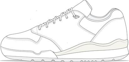 Retro Sneaker Design Vector Template