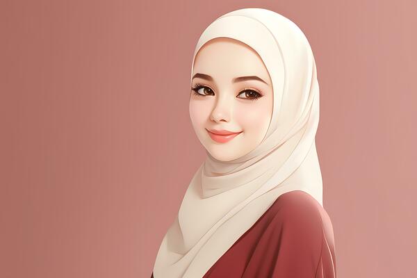 Beautiful and cute hijab girls cartoon pic for wallpapers and