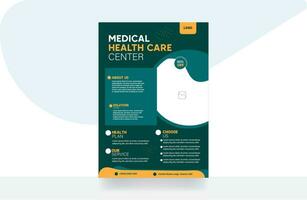 Medical health care corporate flyer brochure design flyer hospital banner cover background template vector