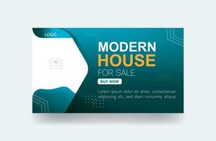 Modern house for sale social media thumbnail corporate background template vector