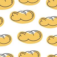 Seamless pattern Doodle challah. Bread for Hanukkah. vector