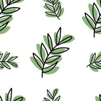 Seamless pattern Hanukkah plant doodle. Doodle flower twig vector