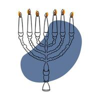 Doodle Menorah. Candle. candlestick. Jewish new year. Hanukkah vector