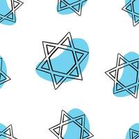 Seamless pattern  Doodle The Star of David, protector of Judaism. Hanukkah vector