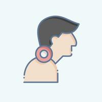 Icon Neck Pain. related to Body Ache symbol. doodle style. simple design editable. simple illustration vector