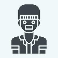 icono hombre. relacionado a indígena personas símbolo. glifo estilo. sencillo diseño editable. sencillo ilustración vector