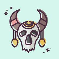 Icon Skull Cow. related to Indigenous People symbol. MBE style. simple design editable. simple illustration vector