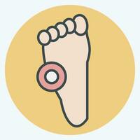 Icon Pain Foot. related to Body Ache symbol. color mate style. simple design editable. simple illustration vector