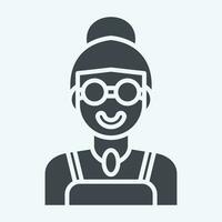 Icon Lady. related to Indigenous People symbol. glyph style. simple design editable. simple illustration vector