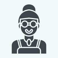 Icon Lady. related to Indigenous People symbol. glyph style. simple design editable. simple illustration vector