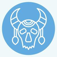 Icon Skull Cow. related to Indigenous People symbol. blue eyes style. simple design editable. simple illustration vector