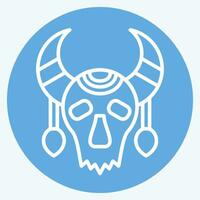 Icon Skull Cow. related to Indigenous People symbol. blue eyes style. simple design editable. simple illustration vector