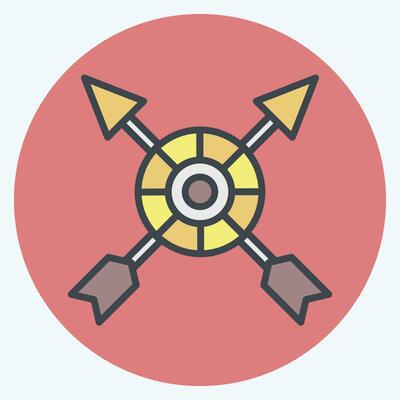Icon Boho Archer. related to Indigenous People symbol. color mate style. simple design editable. simple illustration