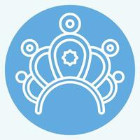 Icon Crown. related to Indigenous People symbol. blue eyes style. simple design editable. simple illustration vector