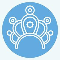 Icon Crown. related to Indigenous People symbol. blue eyes style. simple design editable. simple illustration vector