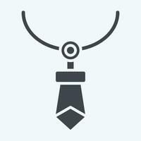Icon Crystal Necklace. related to Indigenous People symbol. glyph style. simple design editable. simple illustration vector