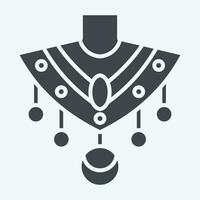 Icon Necklace. related to Indigenous People symbol. glyph style. simple design editable. simple illustration vector