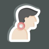 Sticker Neck Pain. related to Body Ache symbol. simple design editable. simple illustration vector