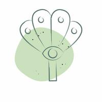 Icon Fan. related to Indigenous People symbol. Color Spot Style. simple design editable. simple illustration vector