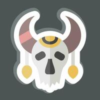 Sticker Skull Cow. related to Indigenous People symbol. simple design editable. simple illustration vector