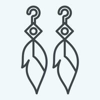 Icon Feather Earning. related to Indigenous People symbol. line style. simple design editable. simple illustration vector