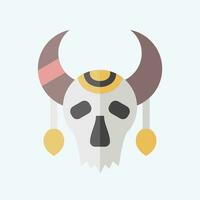 Icon Skull Cow. related to Indigenous People symbol. flat style. simple design editable. simple illustration vector