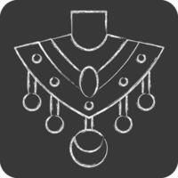 Icon Necklace. related to Indigenous People symbol. chalk Style. simple design editable. simple illustration vector