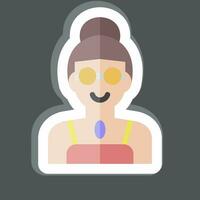 Sticker Lady. related to Indigenous People symbol. simple design editable. simple illustration vector