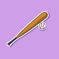 Baseball element cartoon vector illustration sticker. Vector eps 10