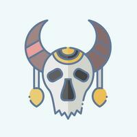 Icon Skull Cow. related to Indigenous People symbol. doodle style. simple design editable. simple illustration vector