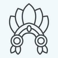 Icon Indian Red Crown. related to Indigenous People symbol. line style. simple design editable. simple illustration vector