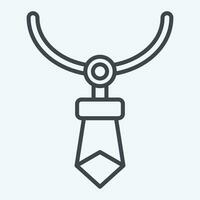 Icon Crystal Necklace. related to Indigenous People symbol. line style. simple design editable. simple illustration vector