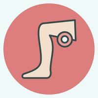 Icon Leg. related to Body Ache symbol. color mate style. simple design editable. simple illustration vector