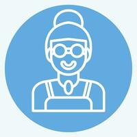 Icon Lady. related to Indigenous People symbol. blue eyes style. simple design editable. simple illustration vector