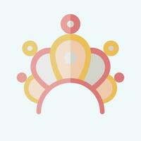 Icon Crown. related to Indigenous People symbol. flat style. simple design editable. simple illustration vector