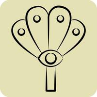 Icon Fan. related to Indigenous People symbol. hand drawn style. simple design editable. simple illustration vector