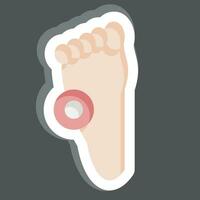 Sticker Pain Foot. related to Body Ache symbol. simple design editable. simple illustration vector