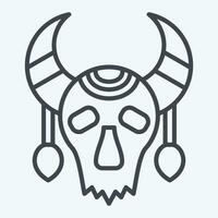 Icon Skull Cow. related to Indigenous People symbol. line style. simple design editable. simple illustration vector