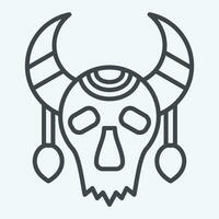 Icon Skull Cow. related to Indigenous People symbol. line style. simple design editable. simple illustration vector