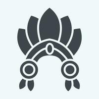 Icon Indian Red Crown. related to Indigenous People symbol. glyph style. simple design editable. simple illustration vector