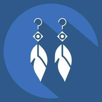 Icon Feather Earning. related to Indigenous People symbol. long shadow style. simple design editable. simple illustration vector