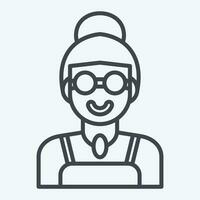 Icon Lady. related to Indigenous People symbol. line style. simple design editable. simple illustration vector