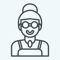 Icon Lady. related to Indigenous People symbol. line style. simple design editable. simple illustration vector