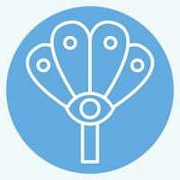 Icon Fan. related to Indigenous People symbol. blue eyes style. simple design editable. simple illustration vector