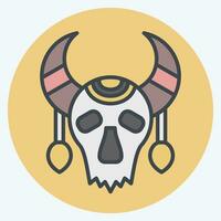 Icon Skull Cow. related to Indigenous People symbol. color mate style. simple design editable. simple illustration vector