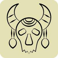 Icon Skull Cow. related to Indigenous People symbol. hand drawn style. simple design editable. simple illustration vector