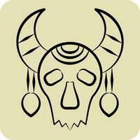 Icon Skull Cow. related to Indigenous People symbol. hand drawn style. simple design editable. simple illustration vector