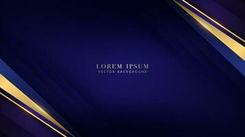 Blue luxury background design with blue triangle layers and lines stripe vector