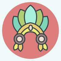 Icon Indian Red Crown. related to Indigenous People symbol. color mate style. simple design editable. simple illustration vector