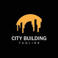 Skyline Building Logo, Simple Modern Design Vector Illustrator Template